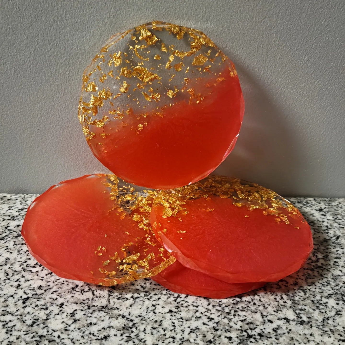 Gold Flake Resin Coasters