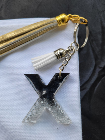 Black and Silver Foil Keychain