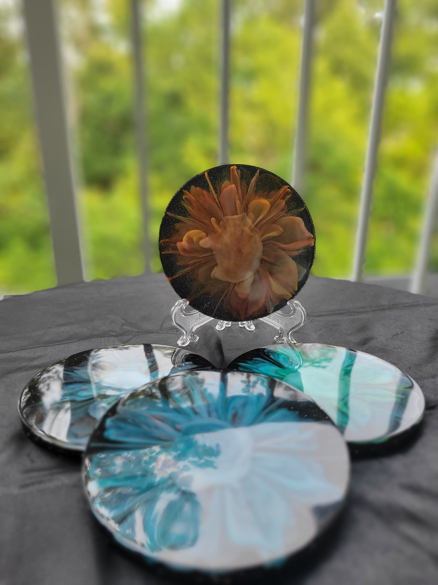 Abstract Floral Resin Coasters