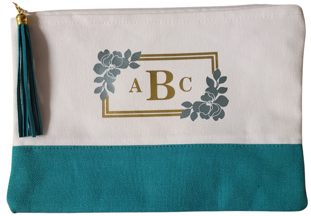 Monogramed Zippered Pouch