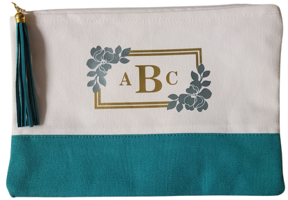 Monogramed Zippered Pouch