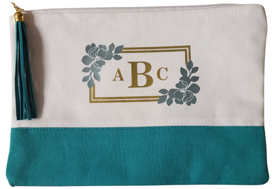 Monogramed Zippered Pouch